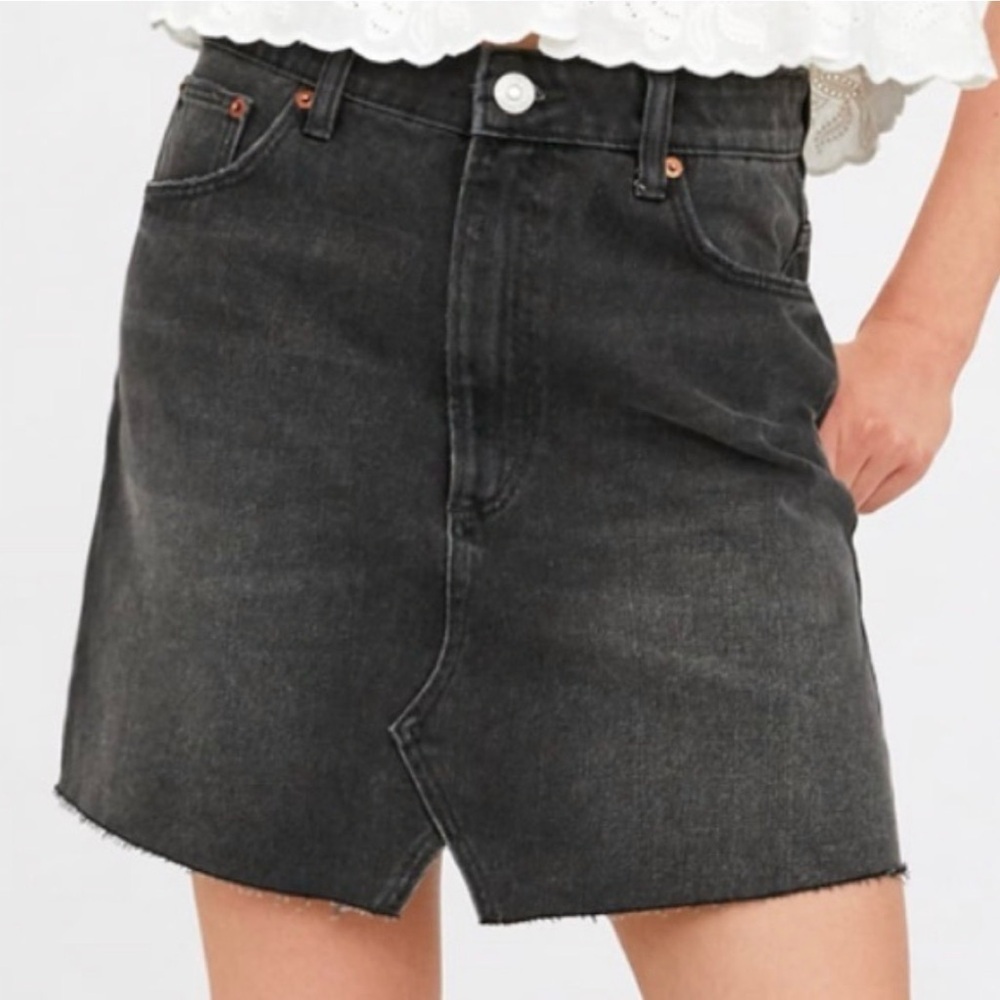 Zara Charcoal Mini Denim Skirt Size M